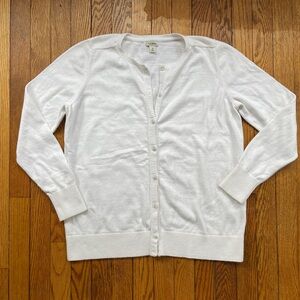 Classic White Cardigan Sweater